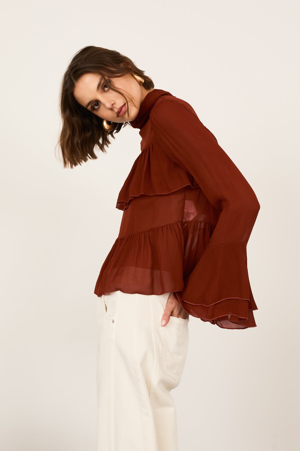 Blusa con rouches