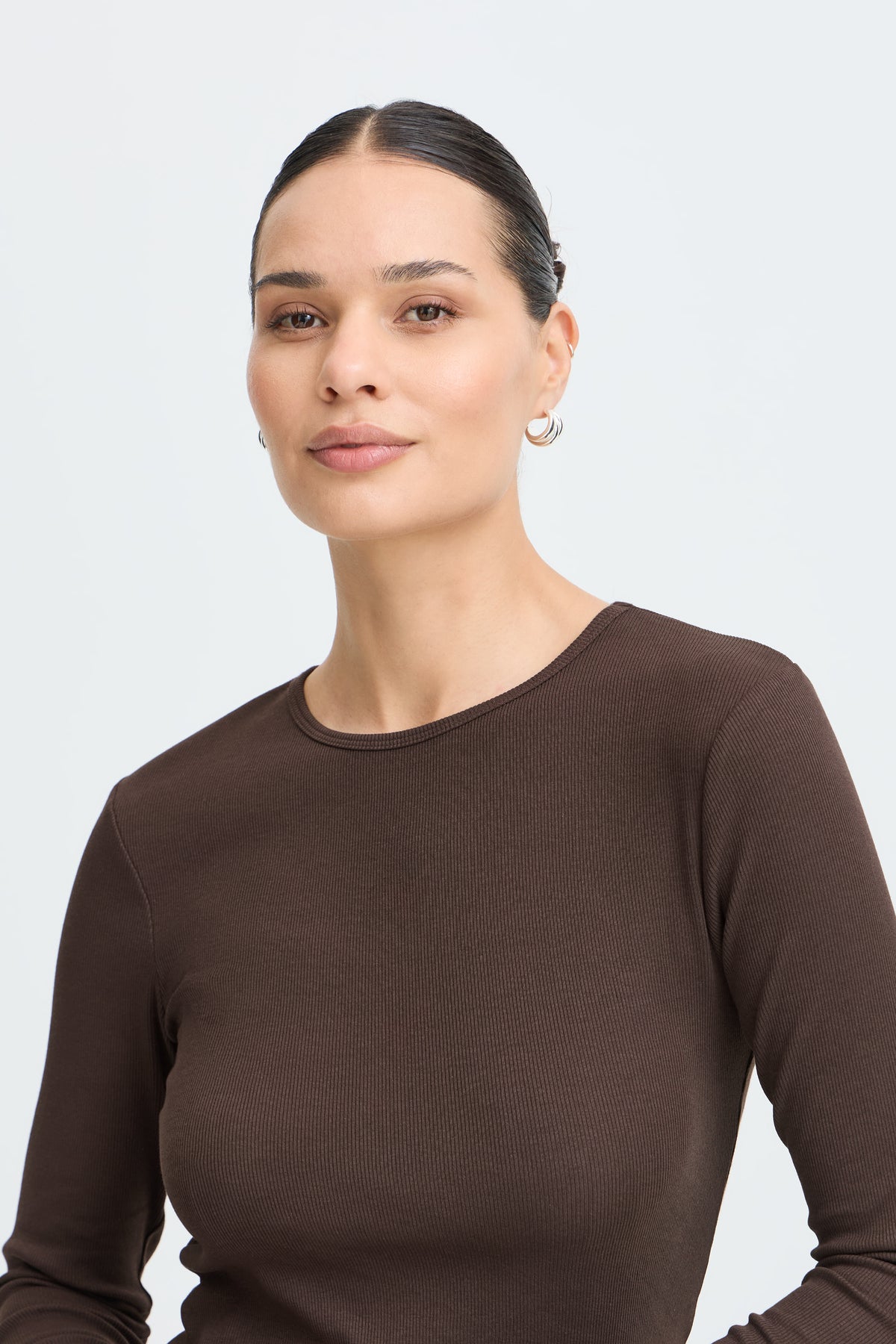 T-shirt maniche lunghe a costine