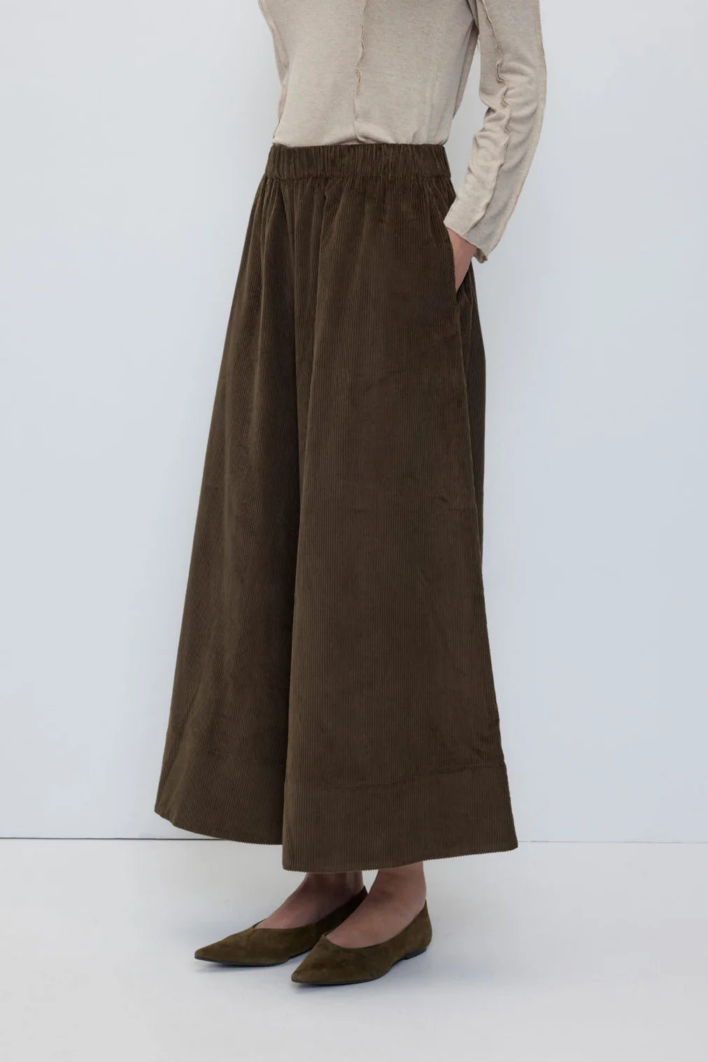 Pantaloni ampi in velluto