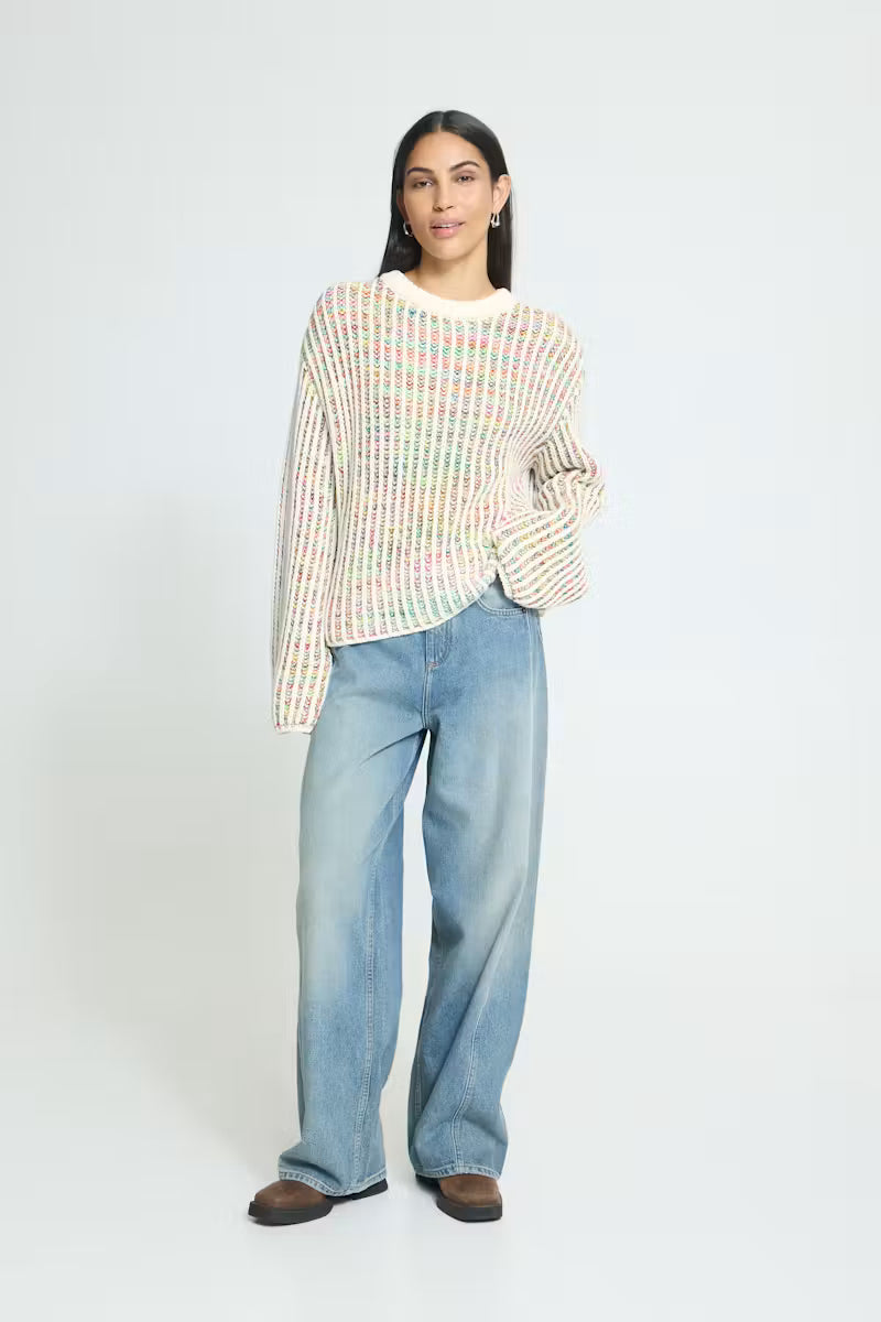 Maglione a coste multicolor