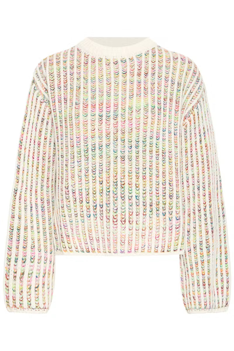 Maglione a coste multicolor