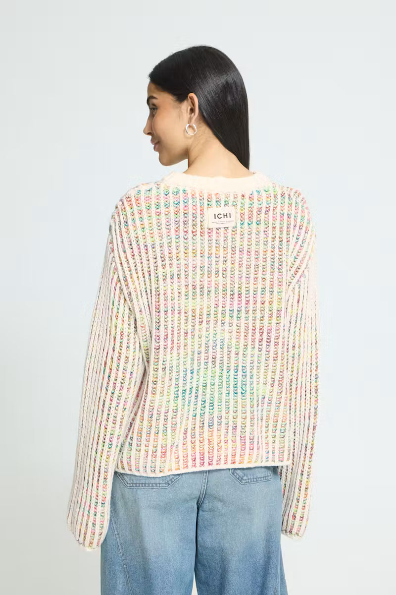 Maglione a coste multicolor