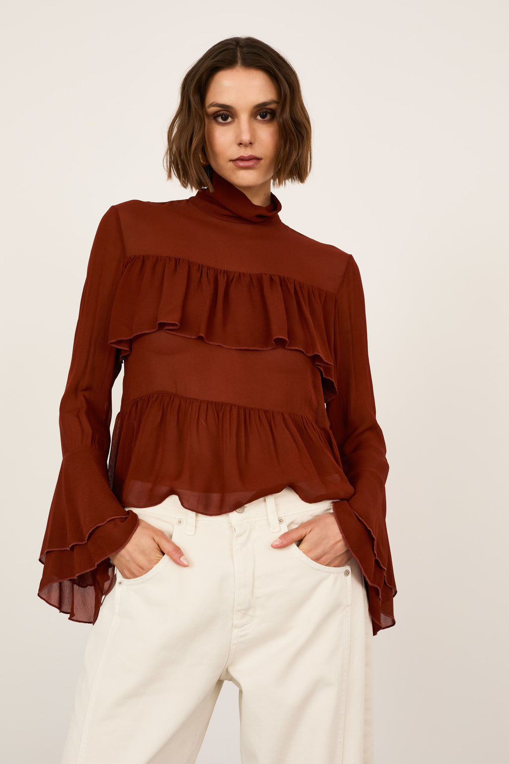 Blusa con rouches