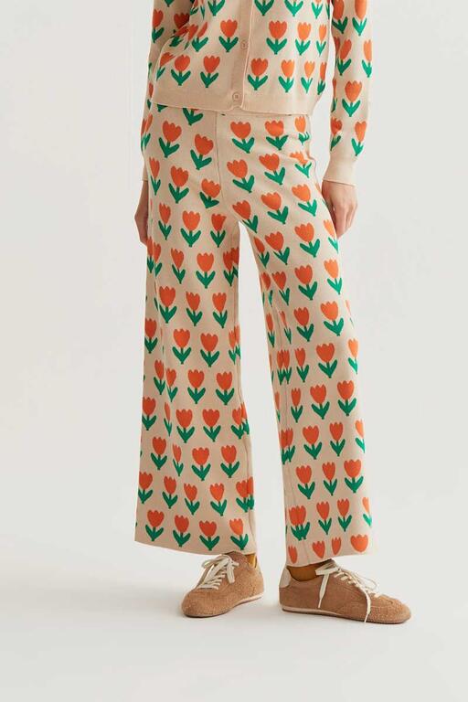 Pantalone in maglia tulipani