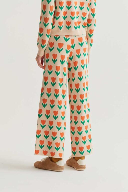 Pantalone in maglia tulipani