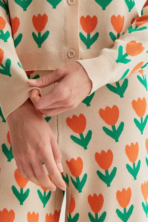 Pantalone in maglia tulipani