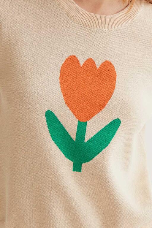 Top in maglia tulipani