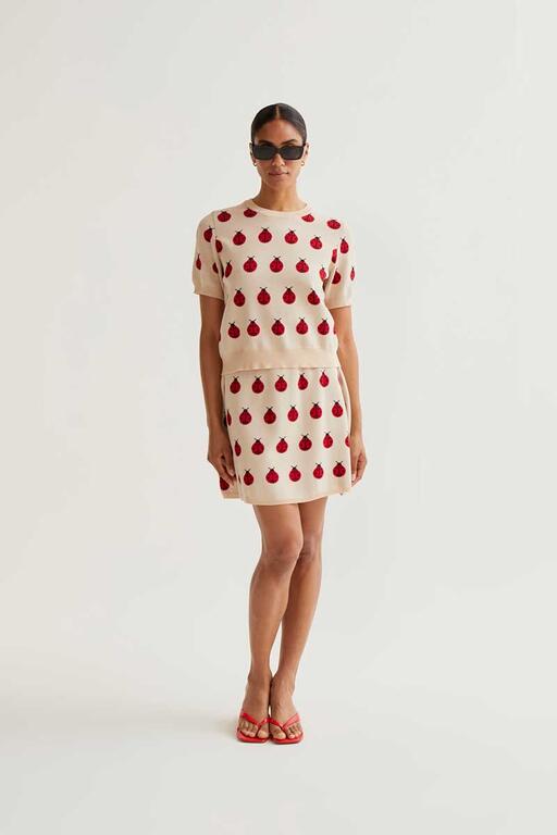 top in maglia coccinelle