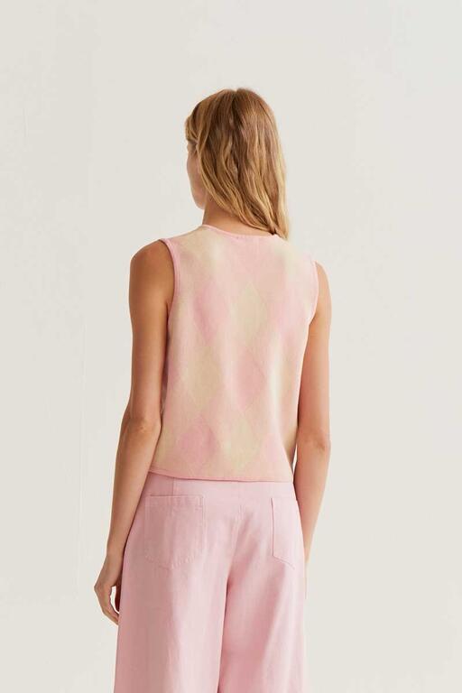 Gilet in maglia motivo rombi