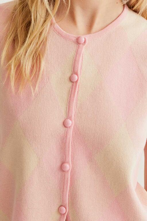 Gilet in maglia motivo rombi