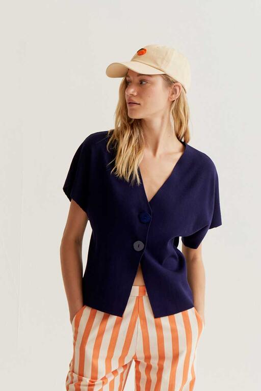 Cardigan con spalla scesa