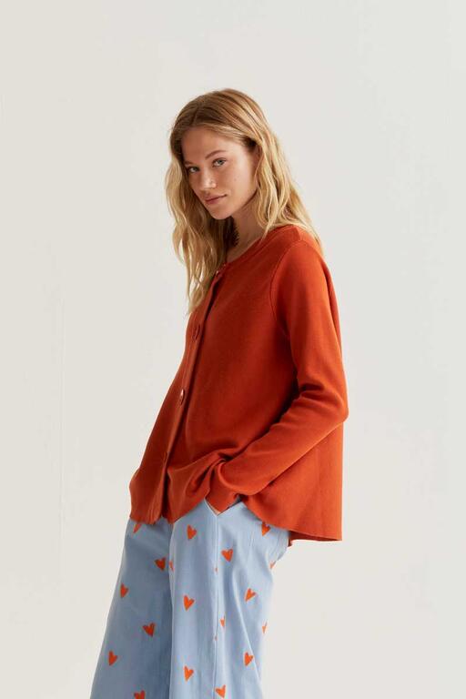 Cardigan con maxi bottoni