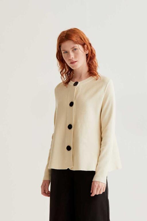 Cardigan con maxi bottoni