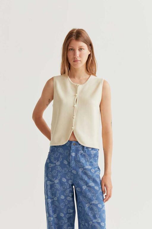 Gilet cropped in maglia