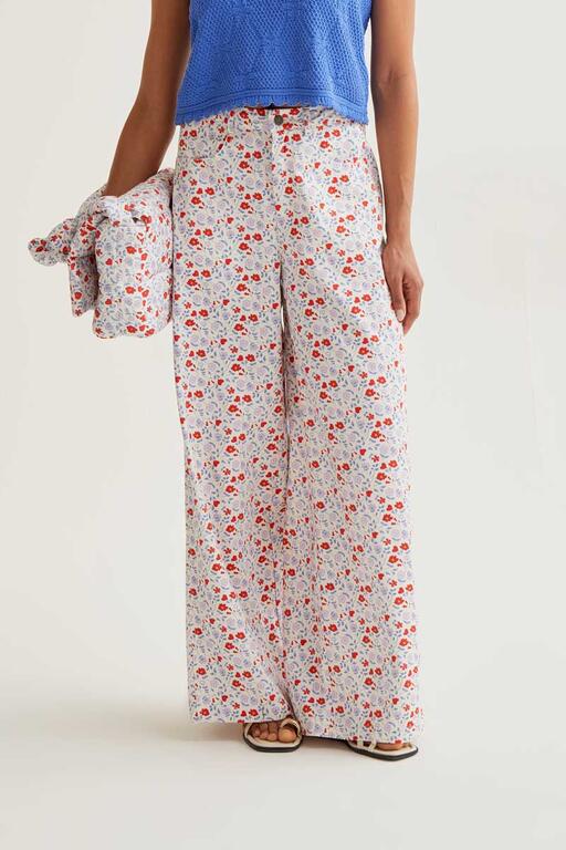 Pantaloni stampa micro fiori