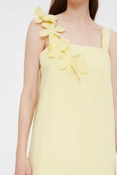 Abito corto con fiori applicati