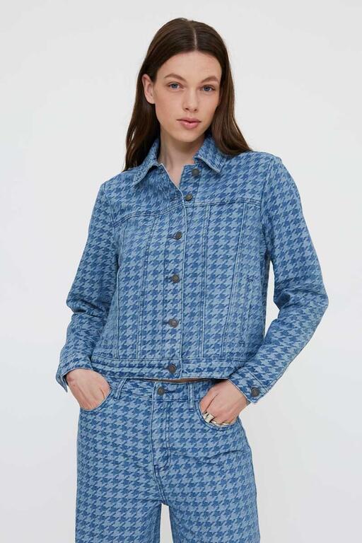 Giubbino jeans pied de poule