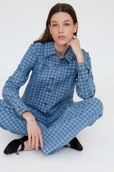 Giubbino jeans pied de poule