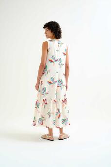 Abito lungo con maxi fiori