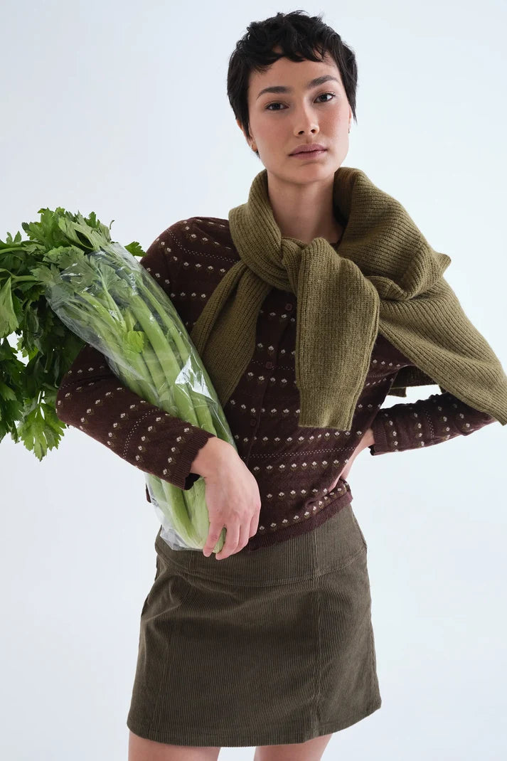 Cardigan con fiori ricamati