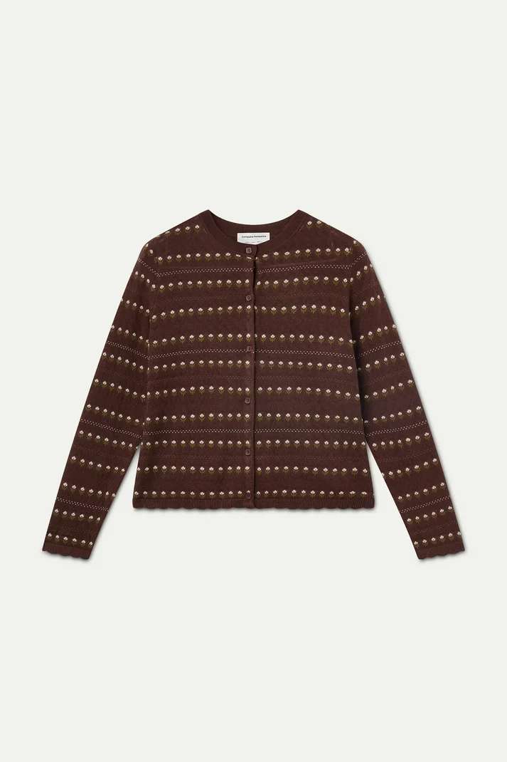 Cardigan con fiori ricamati
