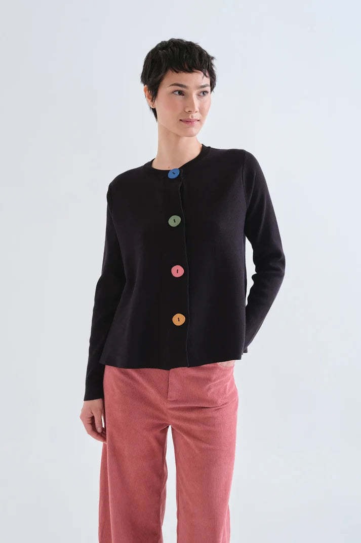 Cardigan con bottoni multicolor