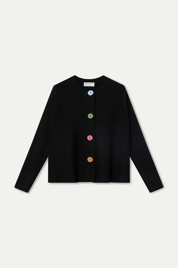 Cardigan con bottoni multicolor
