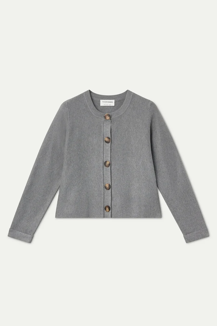 Cardigan cropped con maxi bottoni