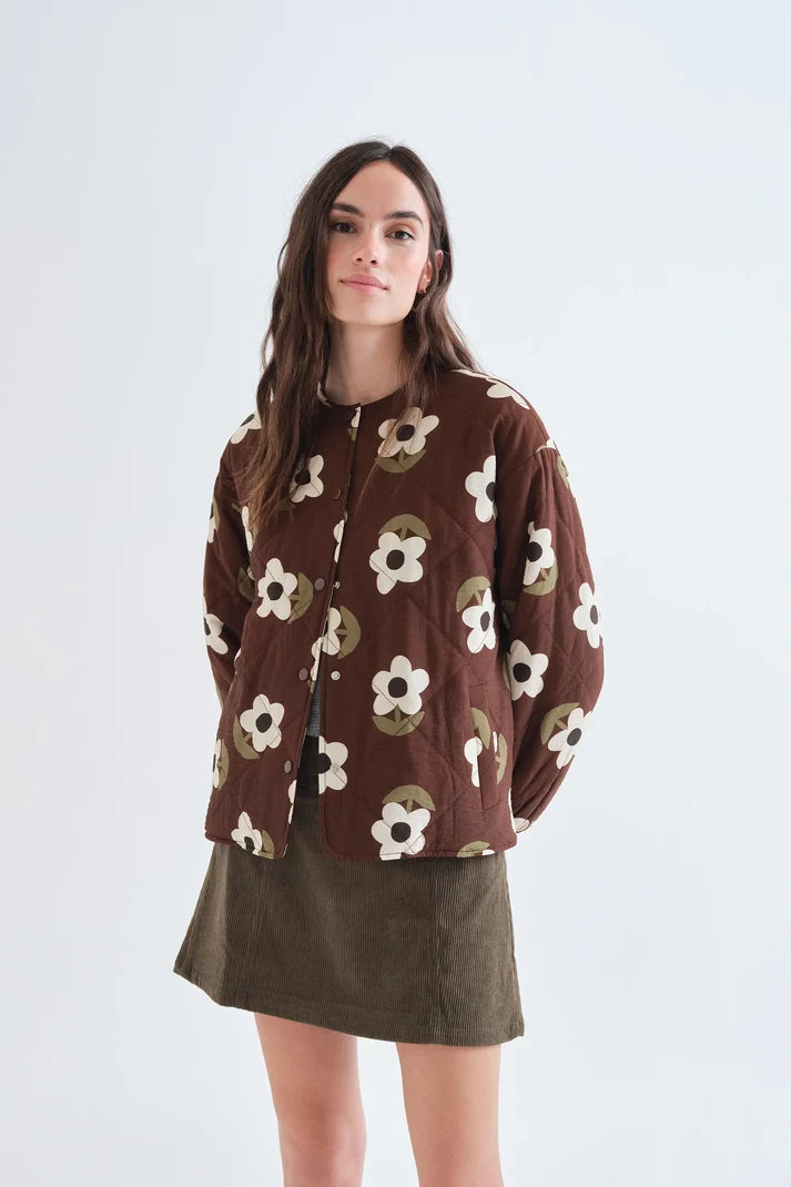 Giacca trapuntata maxi fiori
