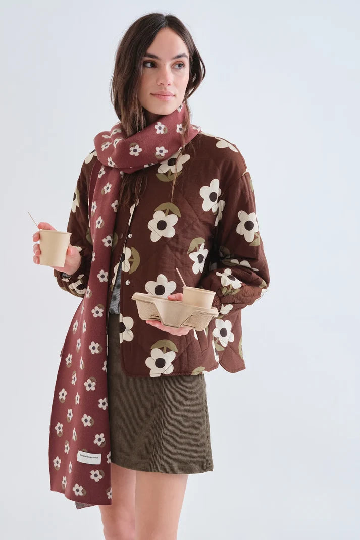 Giacca trapuntata maxi fiori