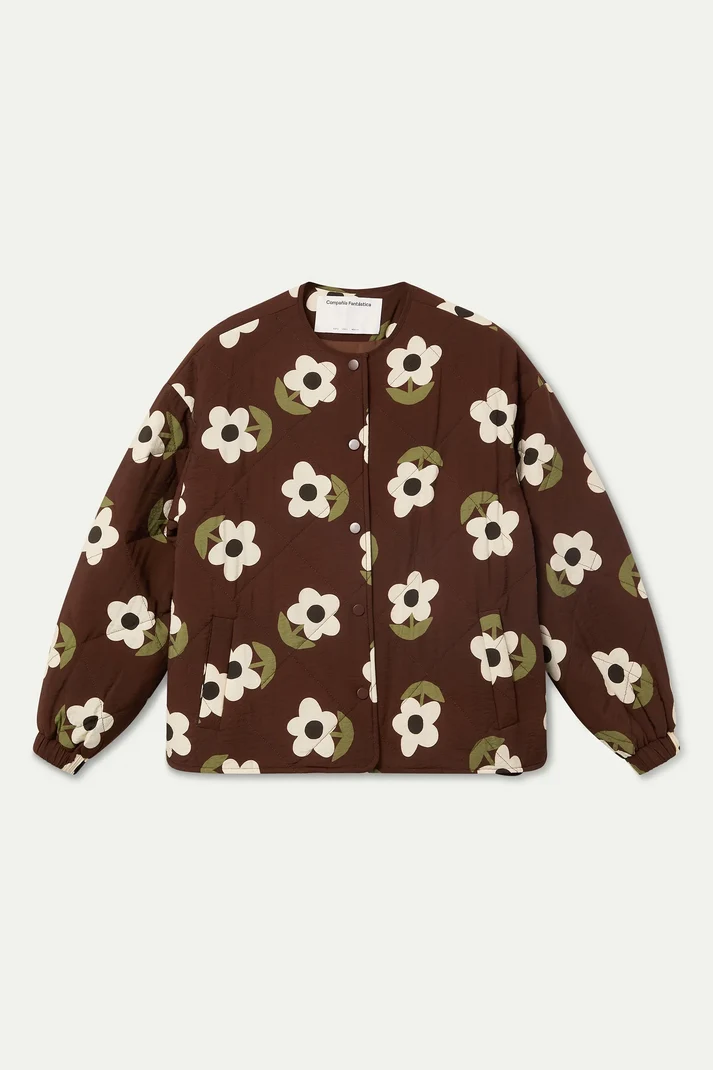 Giacca trapuntata maxi fiori