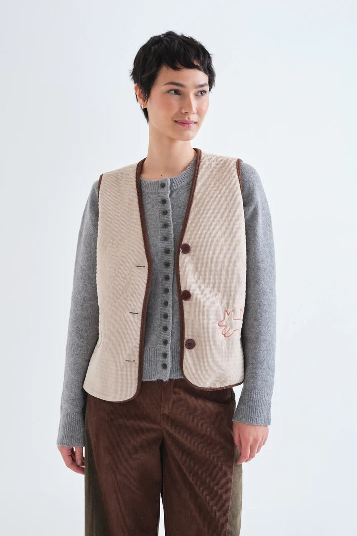 Gilet in velluto con ricamo