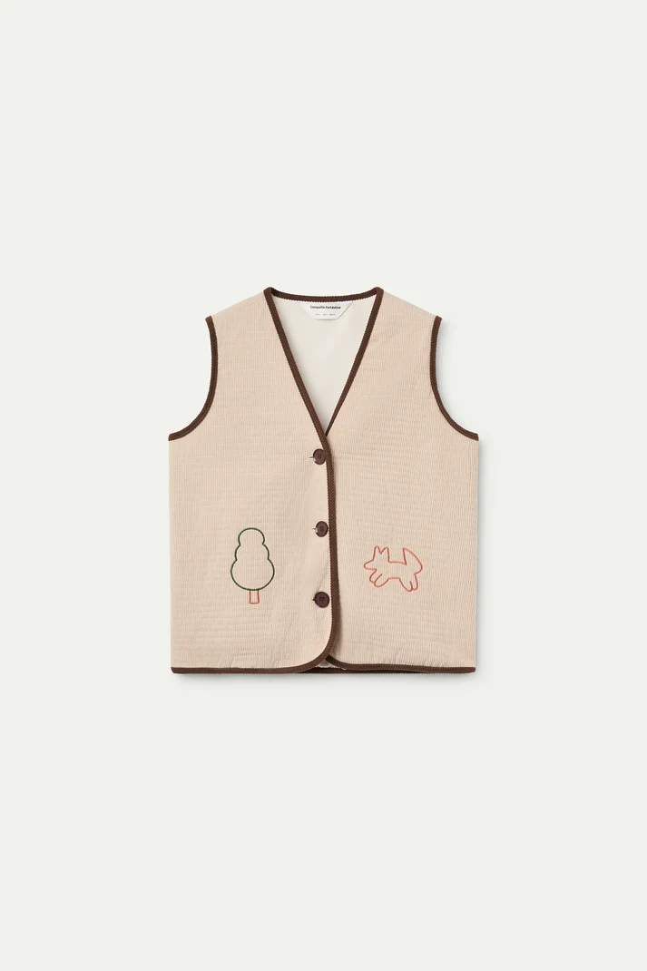 Gilet in velluto con ricamo