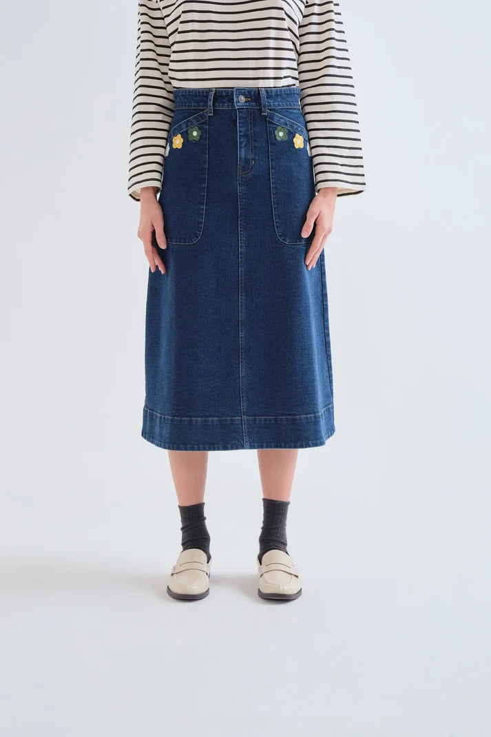 Gonna midi in denim