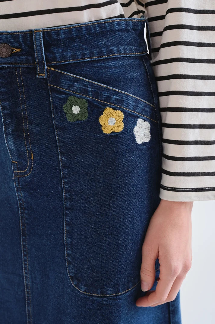 Gonna midi in denim