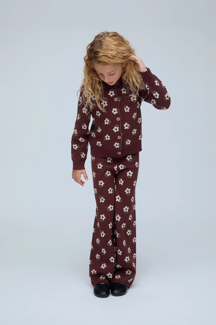 Pantaloni con maxi fiori