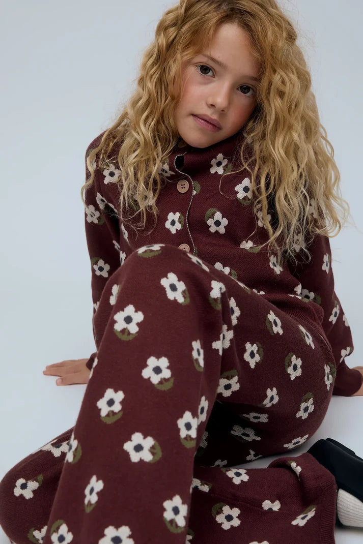 Pantaloni con maxi fiori