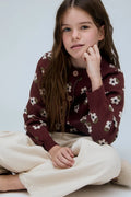 Cardigan con maxi fiori