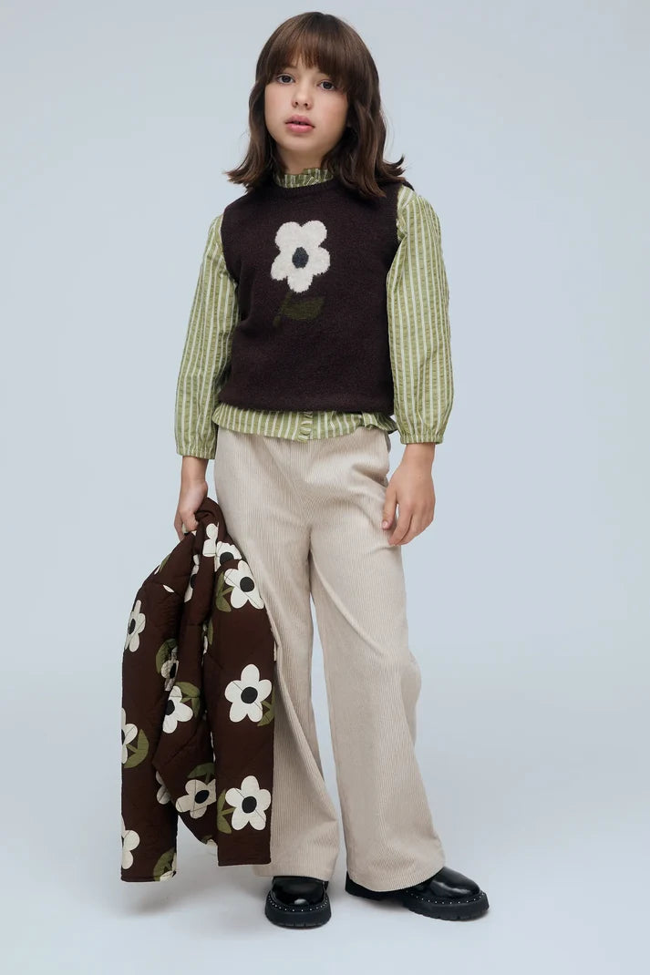Gilet con maxi fiore