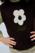 Gilet con maxi fiore