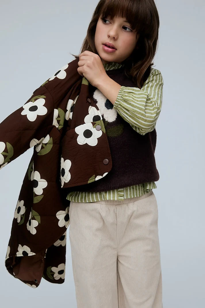 Gilet con maxi fiore