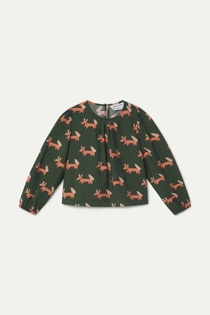 Blusa con stampa volpi