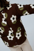 Giacca trapuntata con maxi fiori