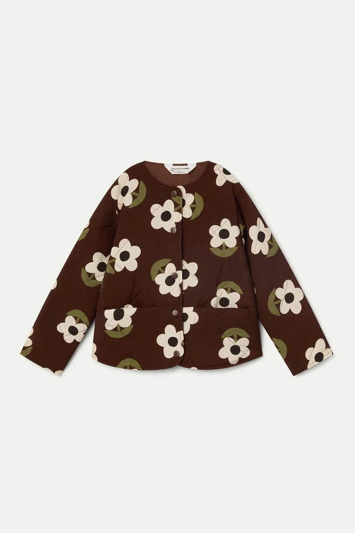 Giacca trapuntata con maxi fiori