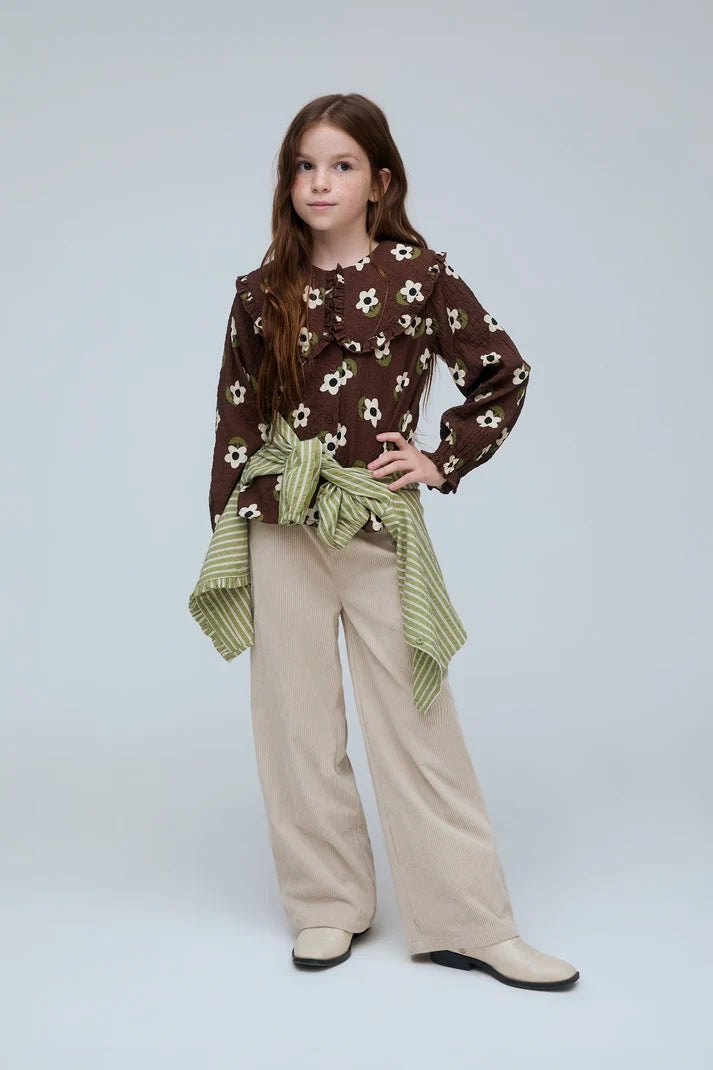 Camicina con stampa maxi fiori