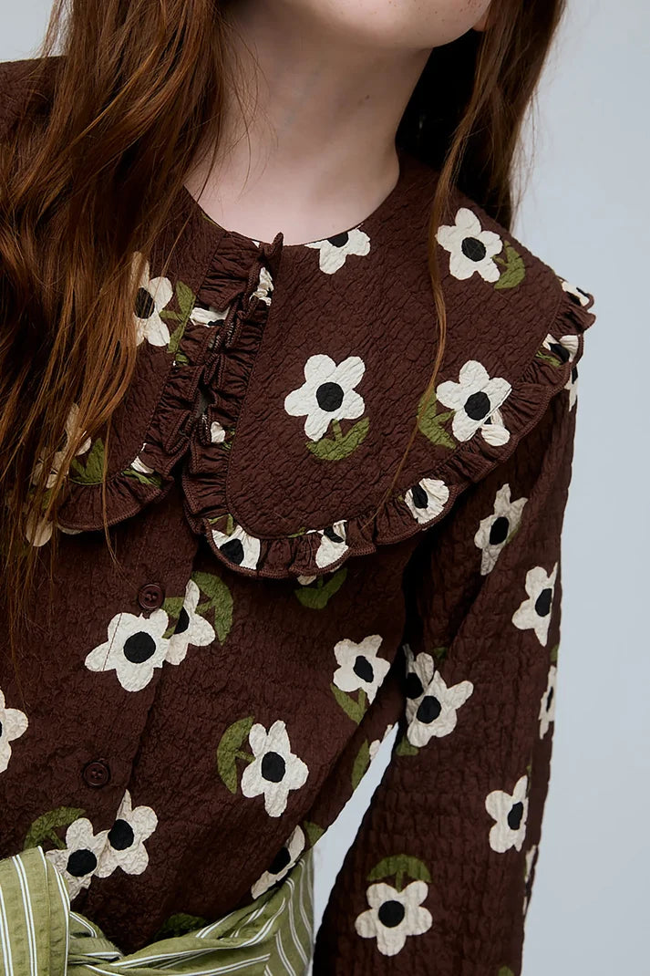 Camicina con stampa maxi fiori