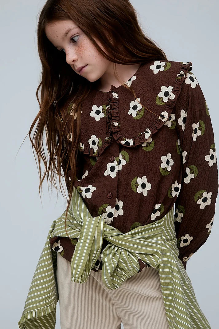 Camicina con stampa maxi fiori