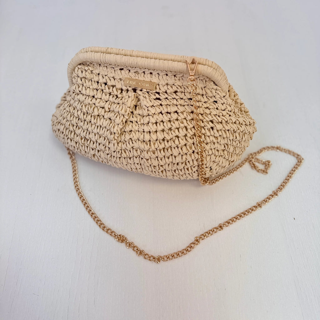 Mini clutch in rafia