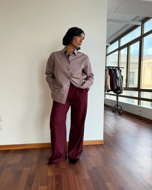 Camicia basic in popeline