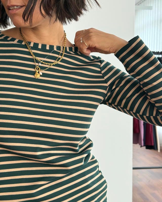 Maglia a righe in punto milano